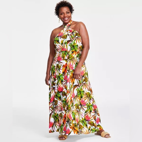 I.N.C. International Concepts® Tropical Halter Maxi Dress - Picture 1 of 4